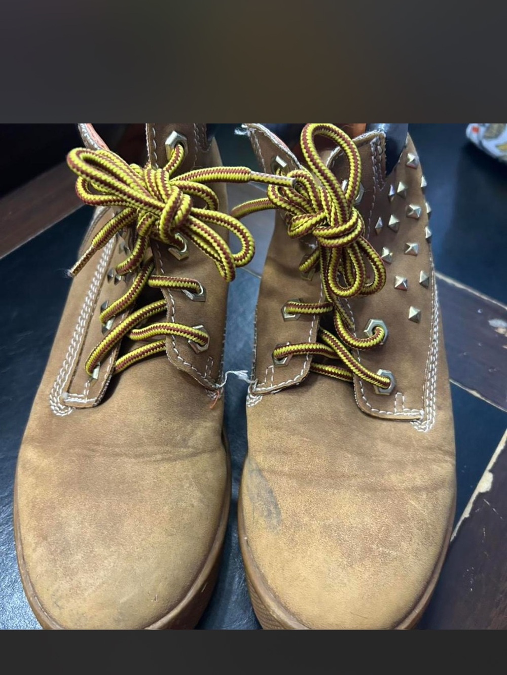 Studded Brown Lace-Up Women's Boots - Casual Workstyle
